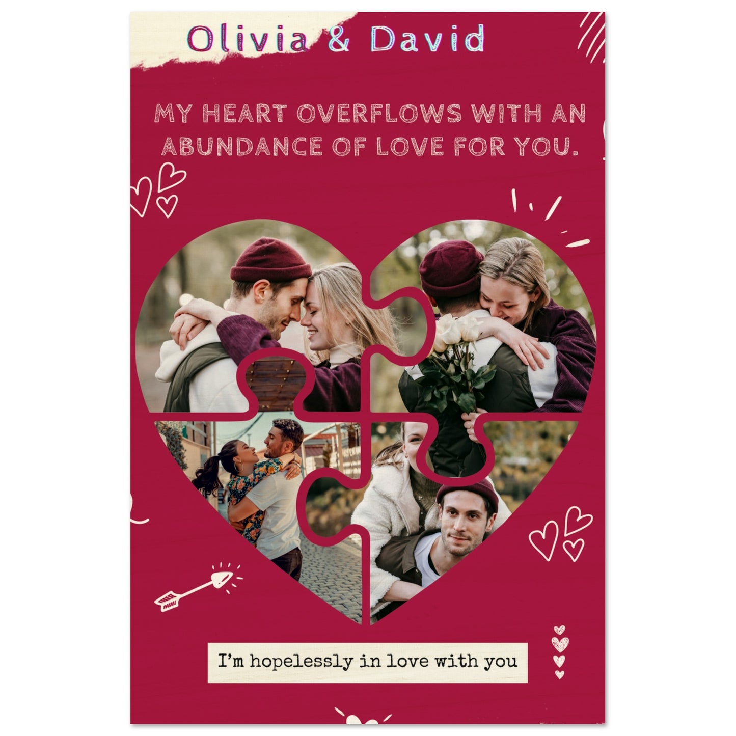 Personalized Love Poster | Custom name and photo poster