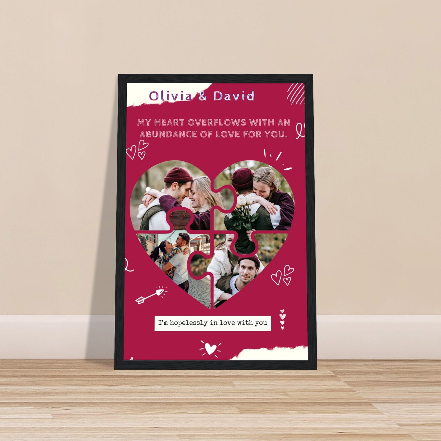 Cherished Moments Personalized Poster - Photos and Names