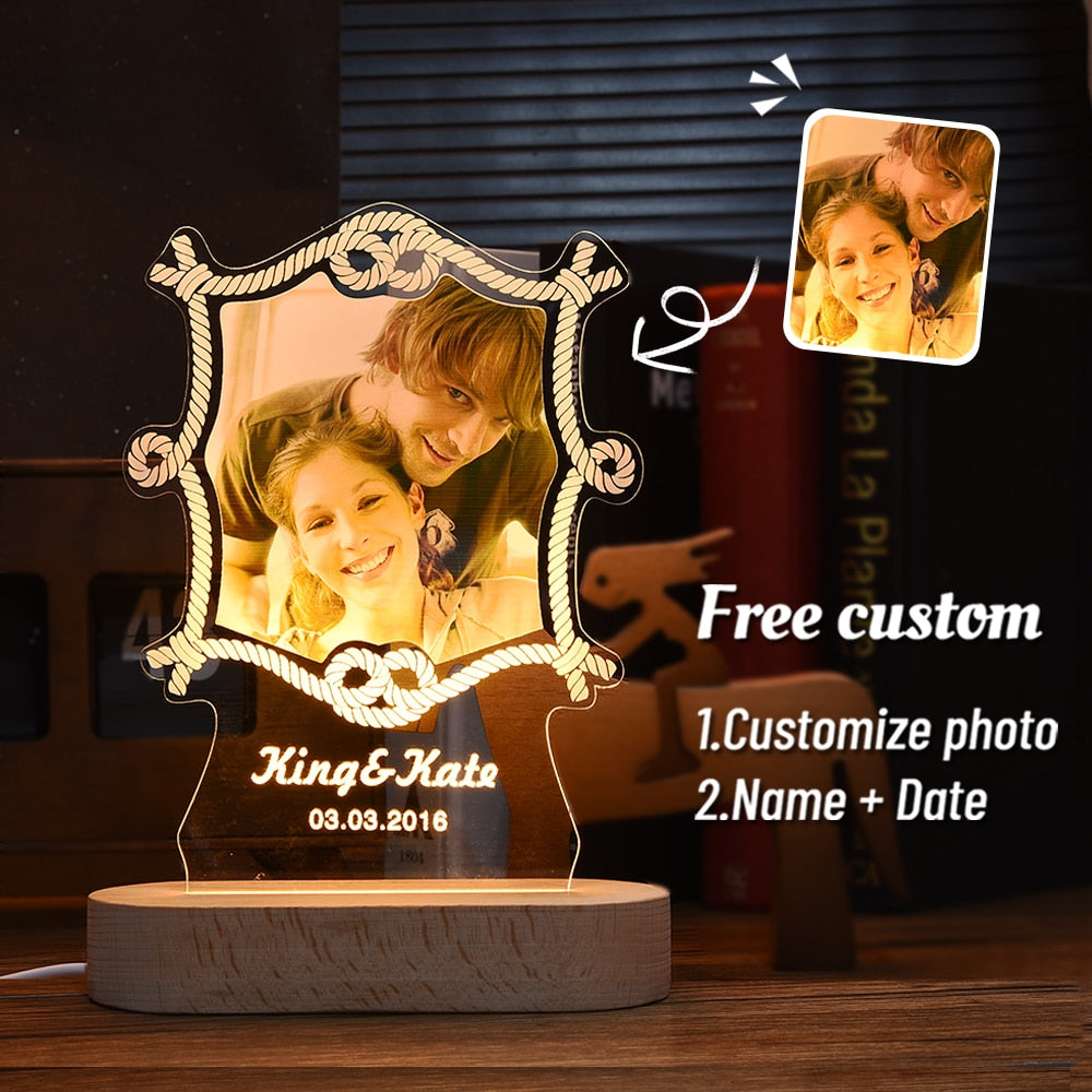 Personalized 3D photo lamp | Lighted love expression gift