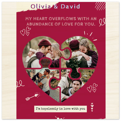 Personalized Love Poster | Unique wooden photo keepsake