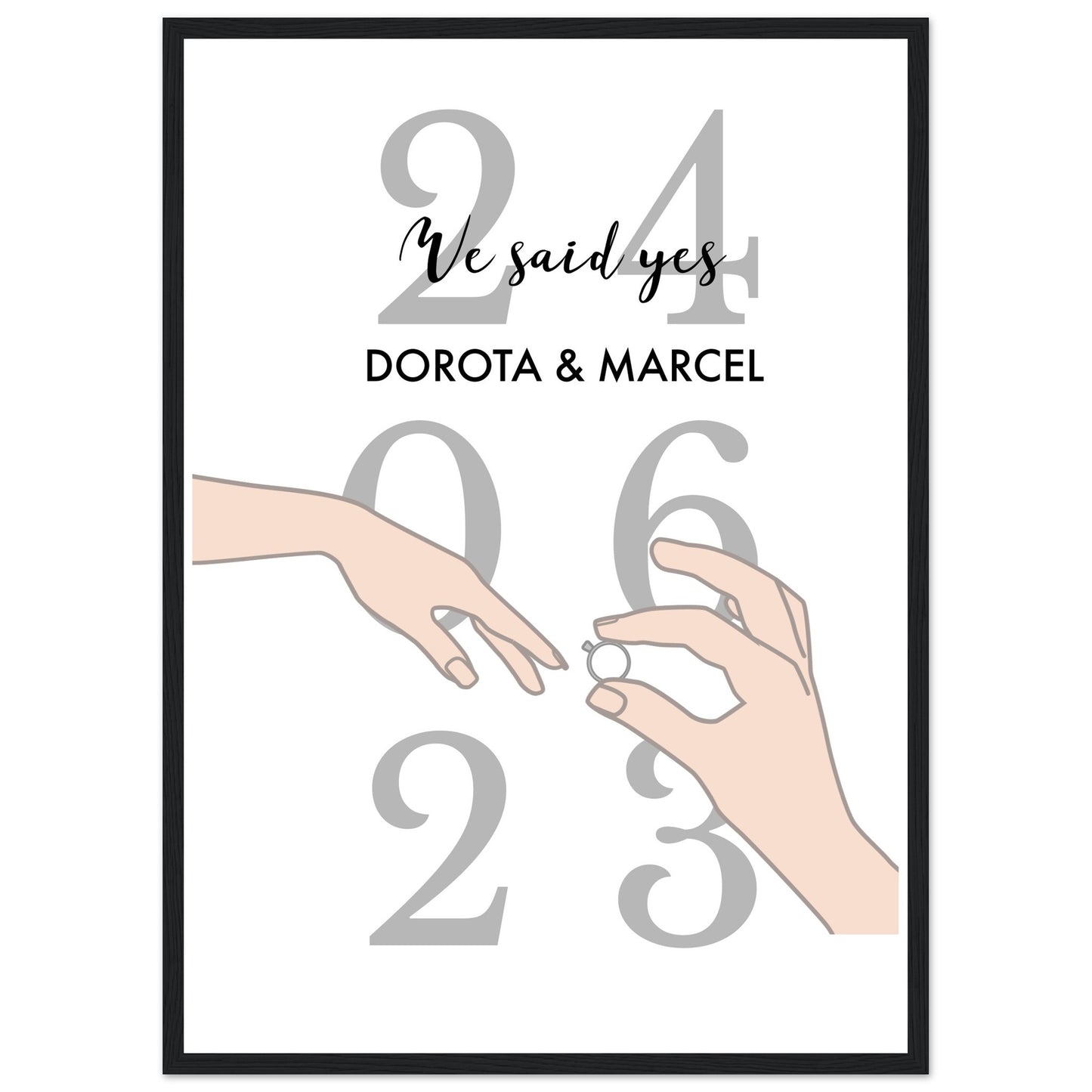 Personalized date and name poster | Name and date wall decor