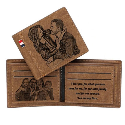 PhotoCrafted Memories: Premium Photo Engraved Wallet