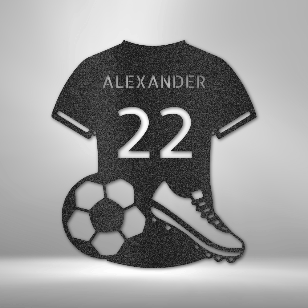 21467334841173019 | Personalized Soccer Jersey Monogram | Metal sign for soccer enthusiasts